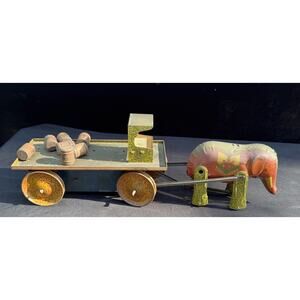 Rare Tin LINDSTROM WINDUP BARNUM BAILEY Elephant CIRCUS WAGON